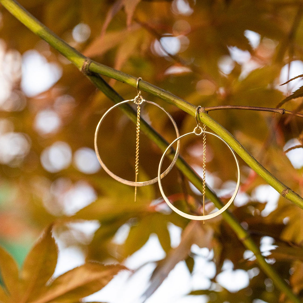 Flat Gold Filled Hoop Earrings - Heather Hawkins INC