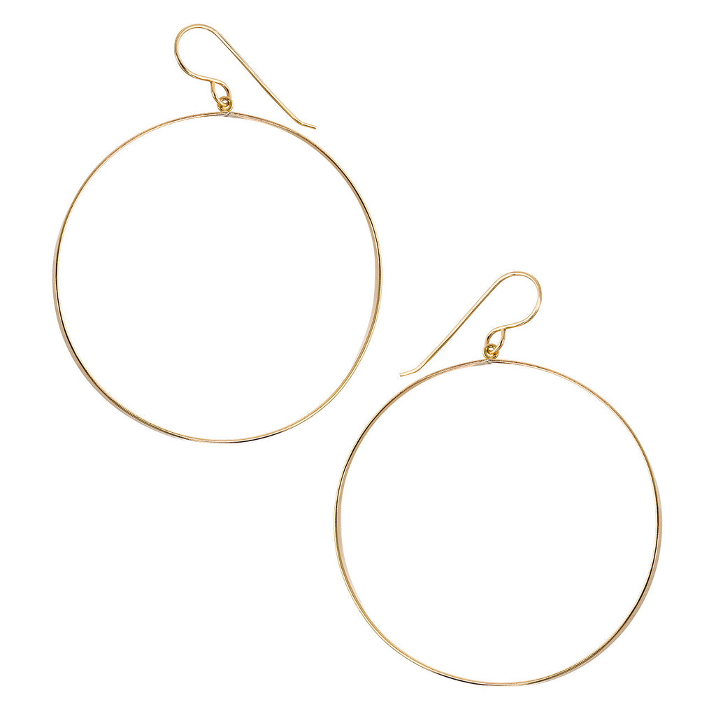 Flat Gold Filled Hoop Earrings - Heather Hawkins INC