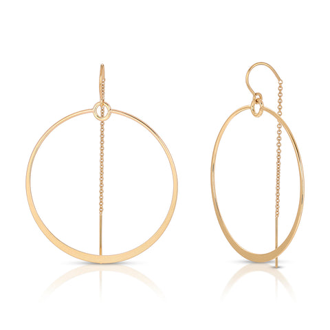 Flat Gold Filled Hoop Earrings - Heather Hawkins INC