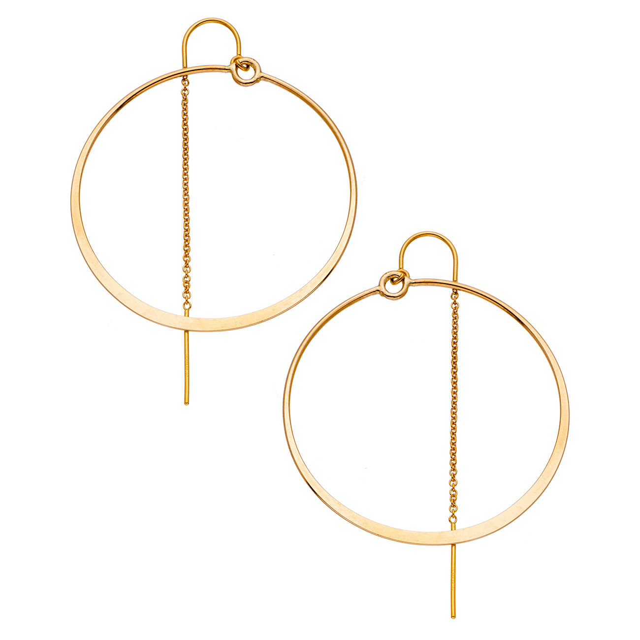 Flat Gold Filled Hoop Earrings - Heather Hawkins INC