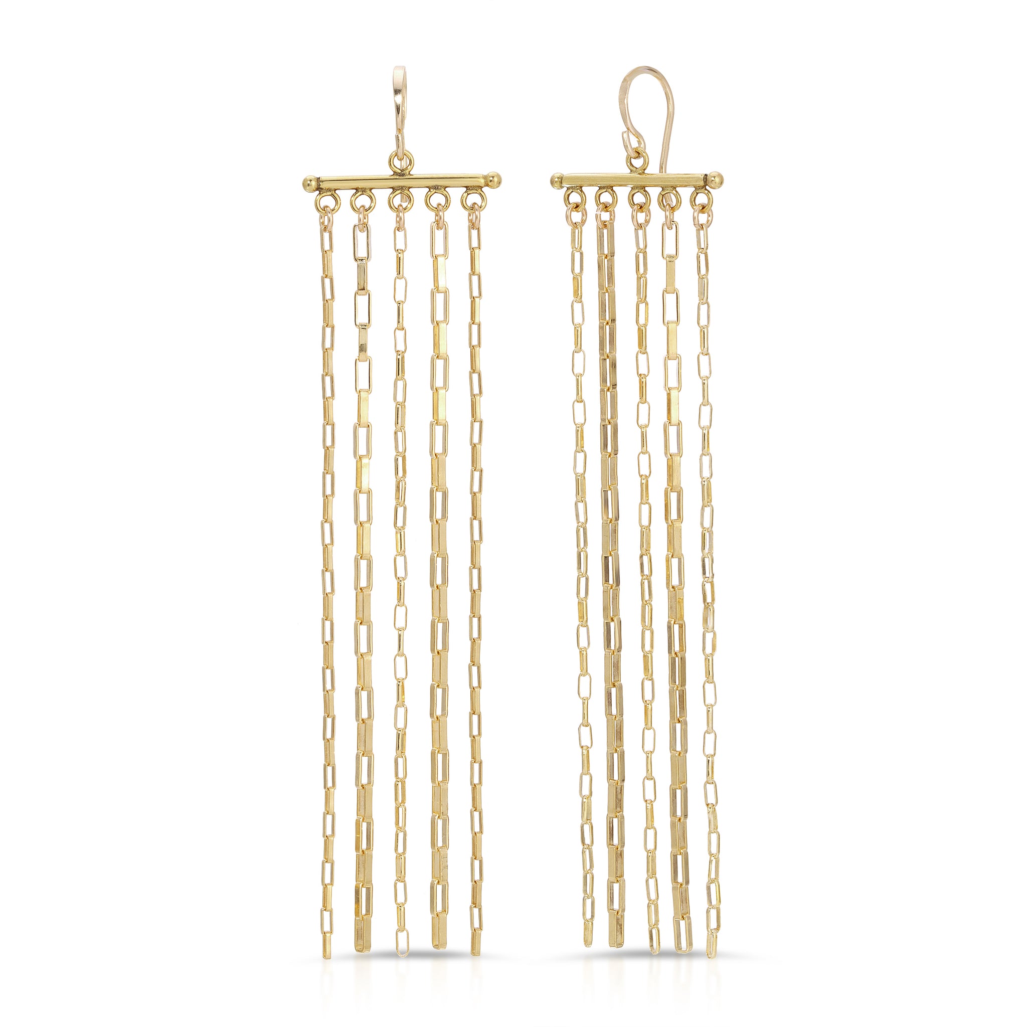 Long Gold Fringe Earrings, Tassel Earrings, Long Gold Chandelier Earrings,  Sterling Silver or 14k Gold Filled Earwires 